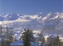 Panorama invernale, primo piano delle Dolomiti di Brenta